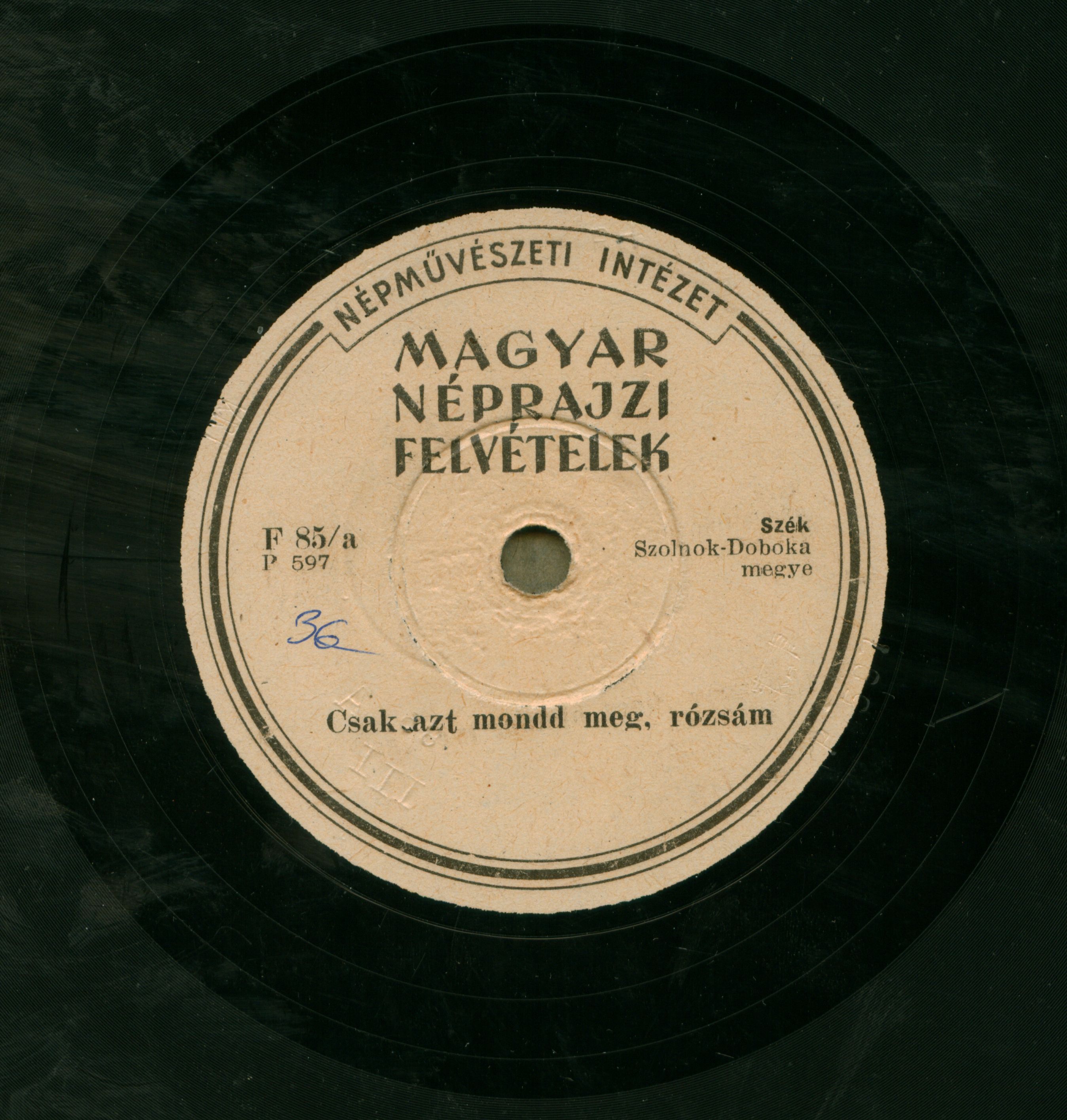 Magyar néprajzi felvételek, Szék, Szolnok-Doboka megye